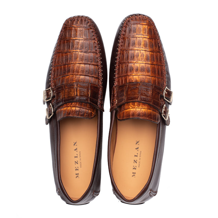 Crocodile/Calf Double Buckle Moc