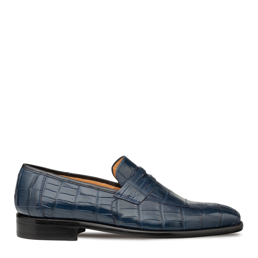 Piccolo Alligator Penny Loafer Black By Mezlan Made In Spain Brand