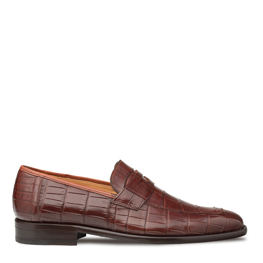 Brand: Mezlan Shoes For Men On Sale Mens Alligator Penny Loafer Black main image 0