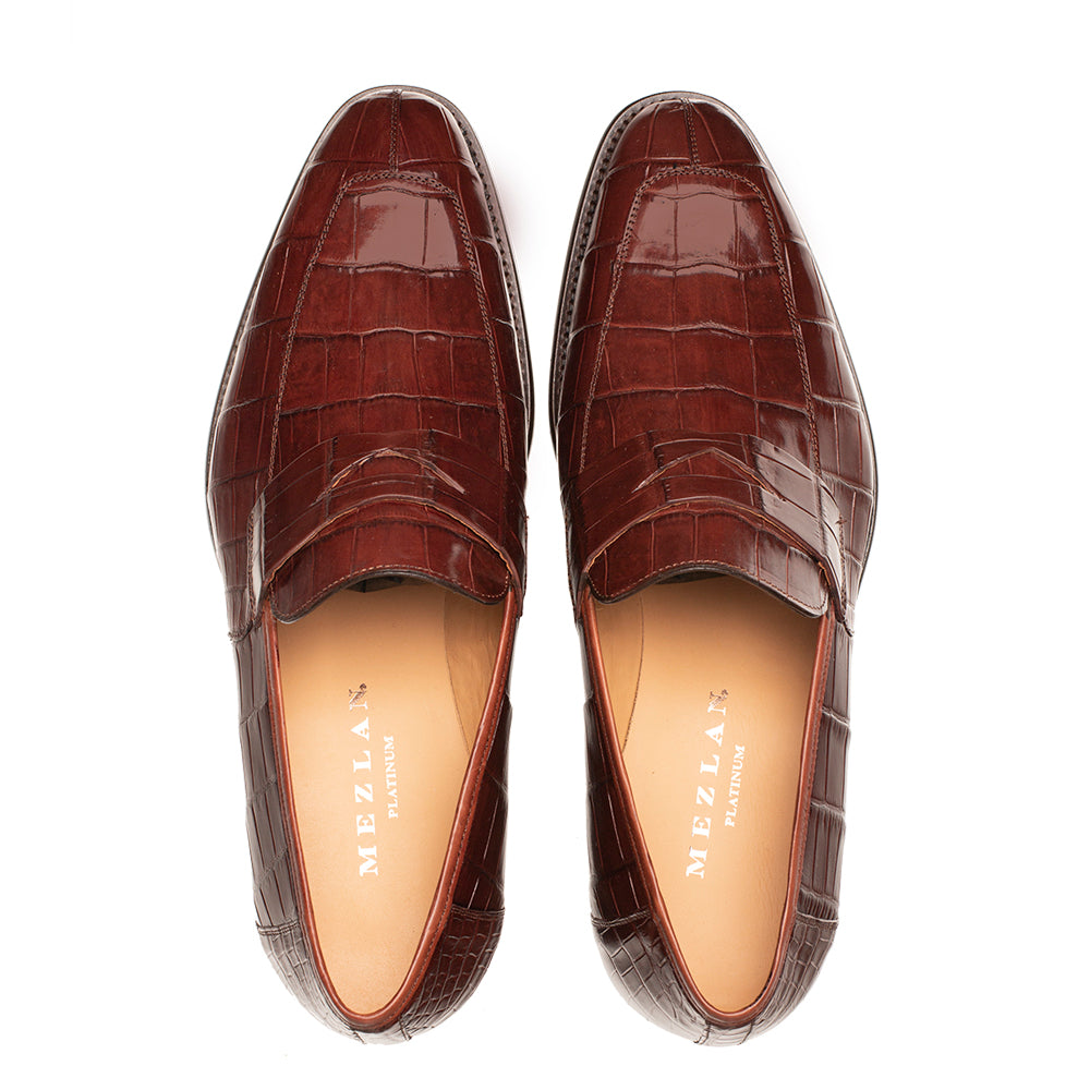 Mezlan Piccolo Alligator Penny Loafer Blue (4954-J) main image 0