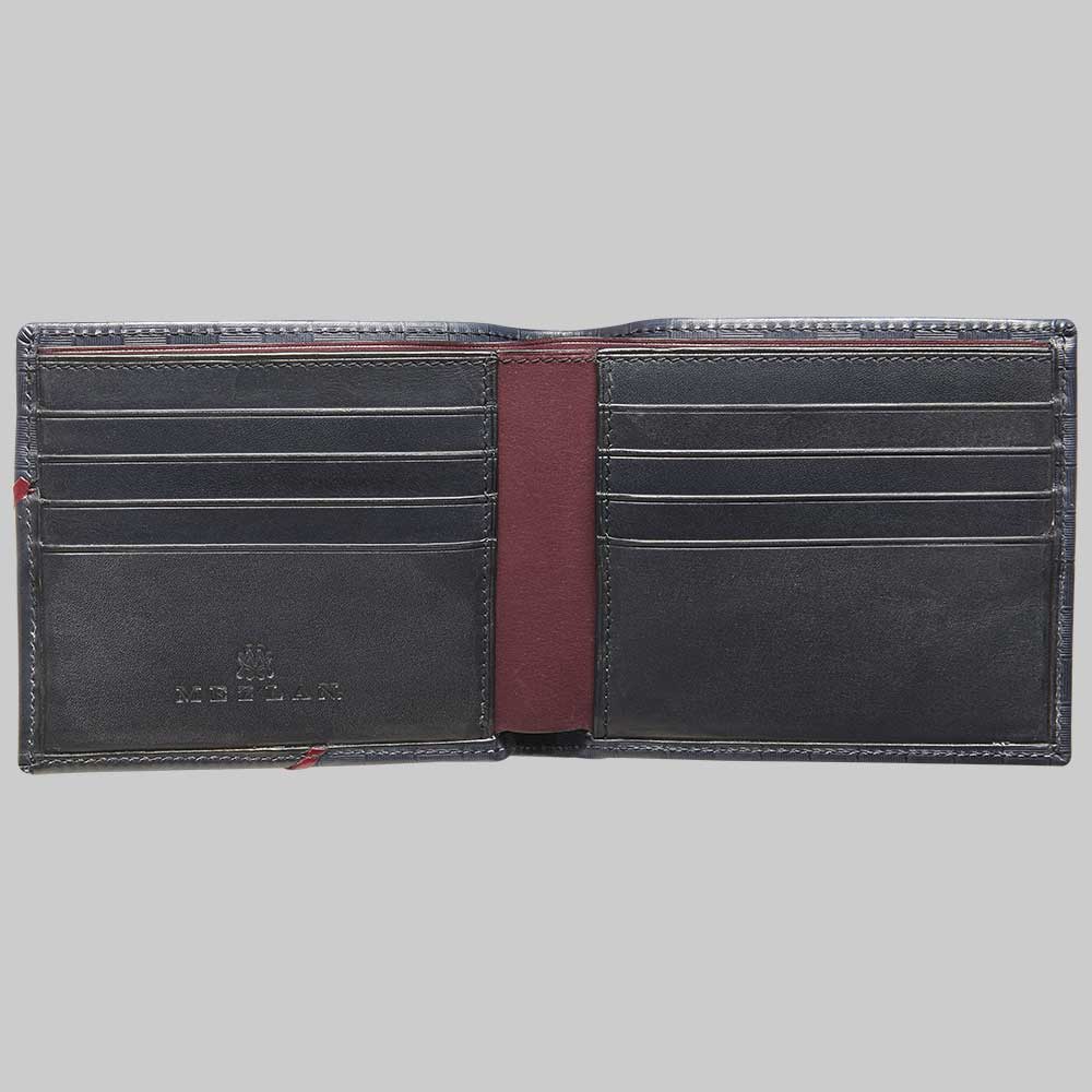 Black Men's Embossed Leather Bi-Fold Wallet - European Calfskin lg06 - Mezlan Wallets