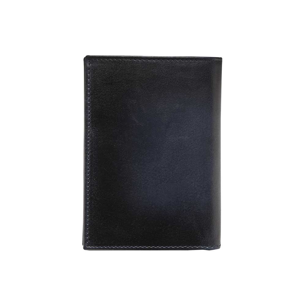Graphite Black Grey Men's European Calfskin Leather Wallet - Bi-fold with Vintage Finish - Mezlan Wallets