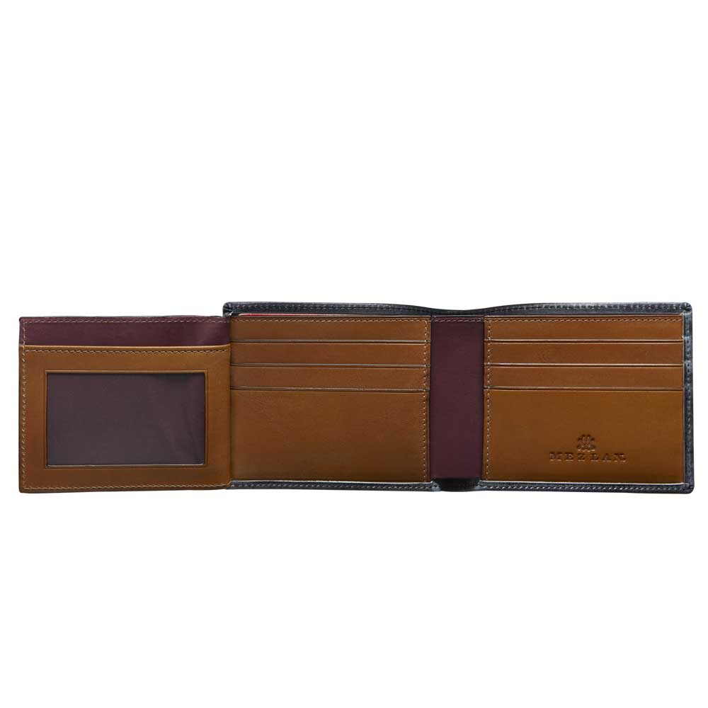 Grey Men's Leather Wallet - Tri-Fold Hand-Burnished European Calfskin - Mezlan Wallets