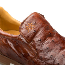 Load image into Gallery viewer, Mezlan Ostrich slip on sneaker ax812 Shoes in Cognac
