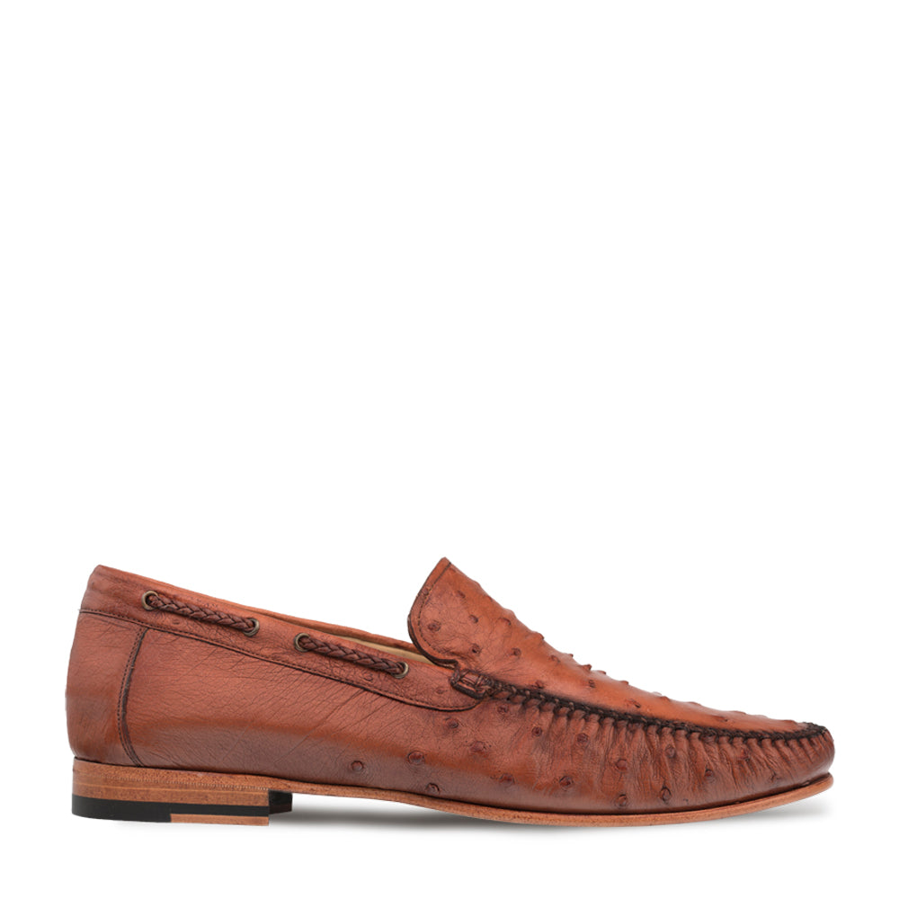 Mezlan Ostrich dress moccasin rx612 Shoes in Brandy