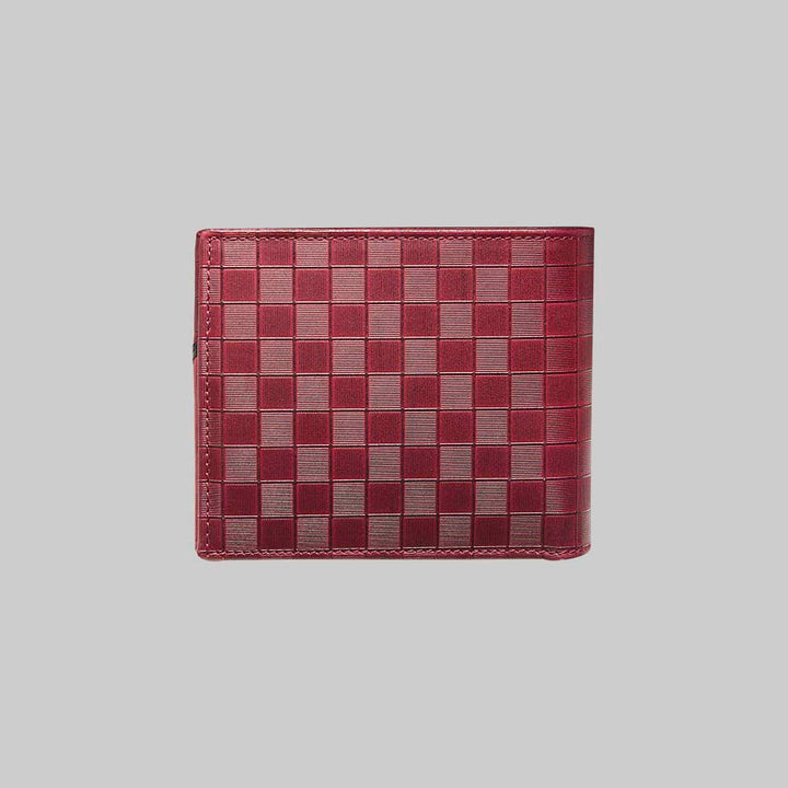 Burgundy Black Men's Embossed Leather Bi-Fold Wallet - European Calfskin lg06 - Mezlan Wallets