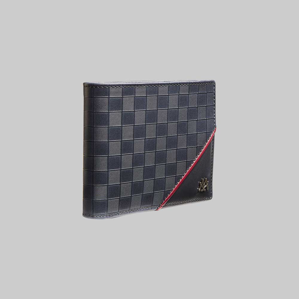 Black Men's Embossed Leather Bi-Fold Wallet - European Calfskin lg06 - Mezlan Wallets