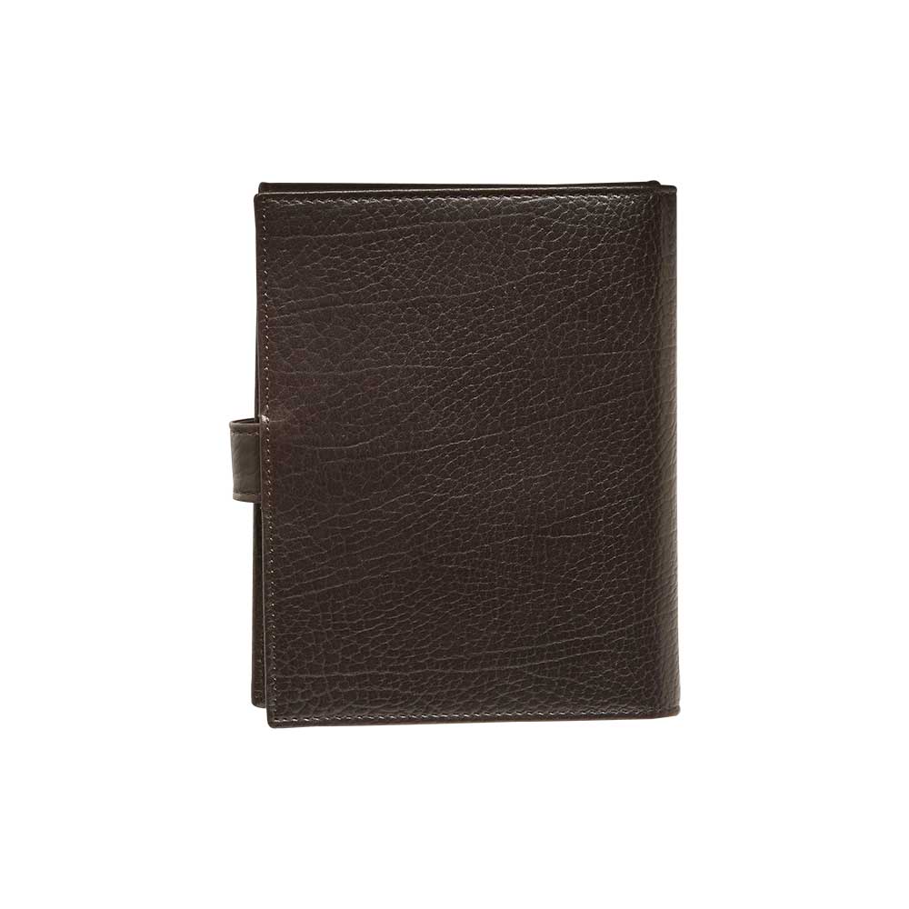 Men's Calfskin Travel Wallet in Brown with Snap-Close Feature lg08 - Mezlan Wallets