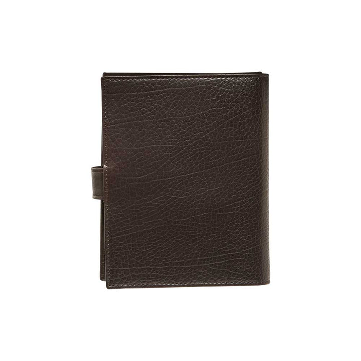 Men's Calfskin Travel Wallet in Brown with Snap-Close Feature lg08 - Mezlan Wallets