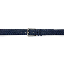 Load image into Gallery viewer, Men&#39;s Fashion Belt in Blue with Laser-Printed Suede and Calf Trim - Mezlan Belts
