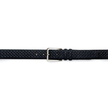 Load image into Gallery viewer, Men&#39;s Fashion Belt in Black with Laser-Printed Suede and Calf Trim - Mezlan Belts
