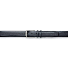 Load image into Gallery viewer, Men&#39;s Hi-Shine Cordovan Leather and Deerskin Belt in Black - AO11113 - Mezlan Belts
