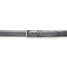 Load image into Gallery viewer, Men&#39;s Hi-Shine Cordovan Leather and Deerskin Belt in Grey - AO11113 - Mezlan Belts
