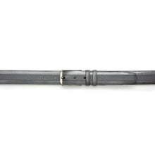 Load image into Gallery viewer, Men&#39;s Hi-Shine Cordovan Leather and Deerskin Belt in Grey - AO11113 - Mezlan Belts
