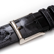 Load image into Gallery viewer, Black Men&#39;s Genuine Alligator Skin Belt - Mezlan Belts
