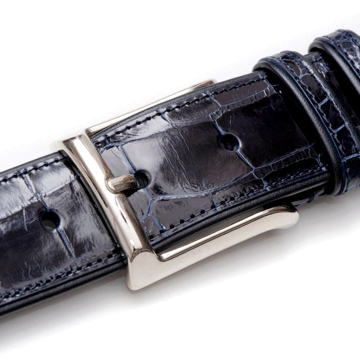 Blue Men's Genuine Alligator Skin Belt - Mezlan Belts