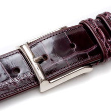 Load image into Gallery viewer, Burgundy Men&#39;s Genuine Alligator Skin Belt - Mezlan Belts
