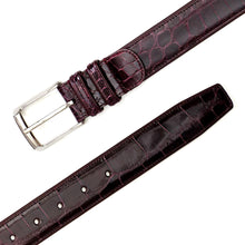 Load image into Gallery viewer, Burgundy Men&#39;s Genuine Alligator Skin Belt - Mezlan Belts
