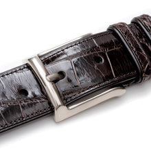 Load image into Gallery viewer, Brown Men&#39;s Genuine Alligator Skin Belt - Mezlan Belts
