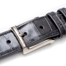 Load image into Gallery viewer, Grey Men&#39;s Genuine Alligator Skin Belt - Mezlan Belts
