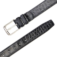 Load image into Gallery viewer, Grey Men&#39;s Genuine Alligator Skin Belt - Mezlan Belts
