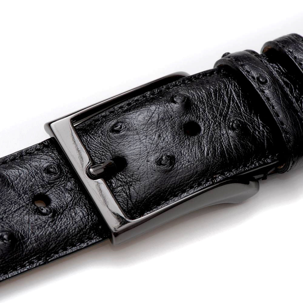 Mezlan AO8146 Men's Exotic Ostrich Skin Belt (MZB1184) Black / 40 Mezlan AO8146 Men's Exotic Ostrich Skin Belt (MZB1184) Black / 40