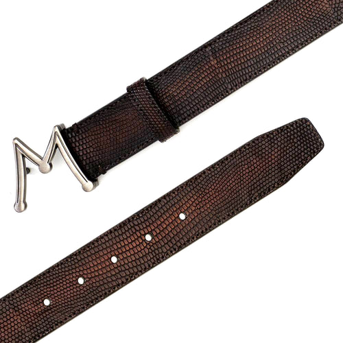 Mezlan Classic Lizard Belt Blue