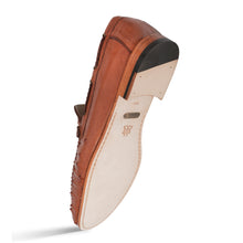 Load image into Gallery viewer, Mezlan Ostrich dress moccasin rx612 Shoes in Brandy
