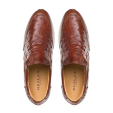 Load image into Gallery viewer, Mezlan Ostrich slip on sneaker ax812 Shoes in Cognac
