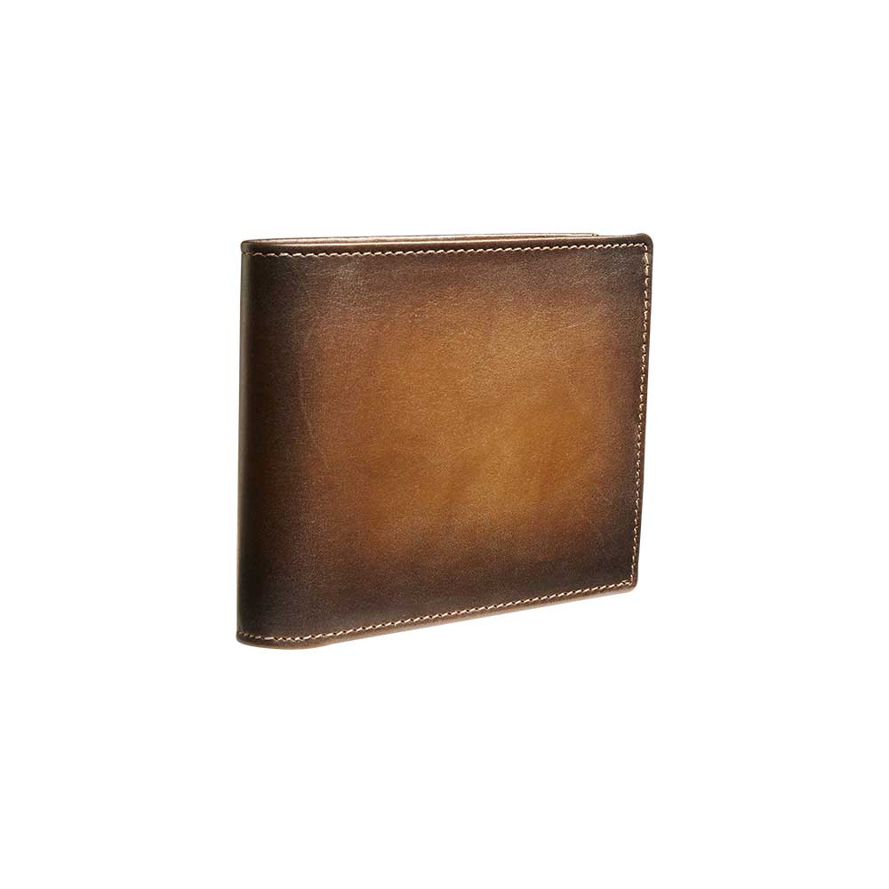 Honey Brown Tan Men's Leather Wallet - Tri-Fold Hand-Burnished European Calfskin - Mezlan Wallets
