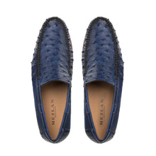 Load image into Gallery viewer, Mezlan Ostrich dress moccasin rx612 Shoes in Jeans

