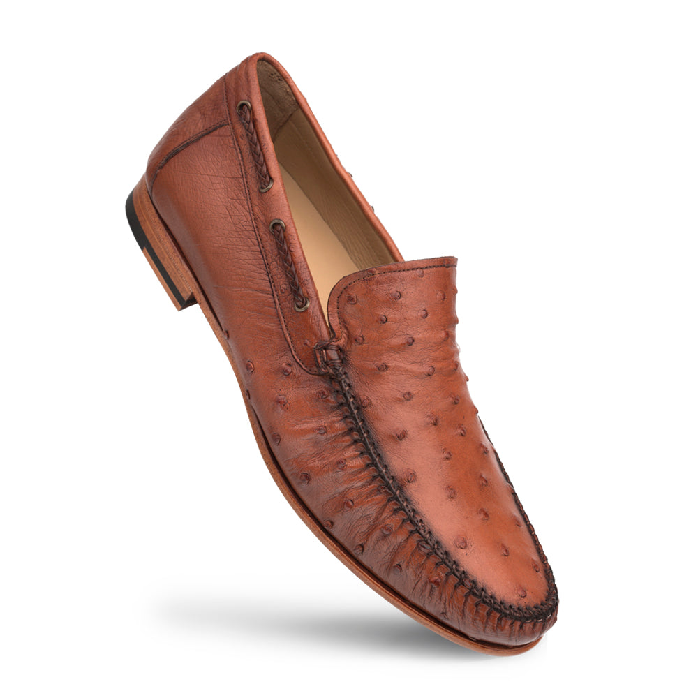 Mezlan Ostrich dress moccasin rx612 Shoes in Brandy