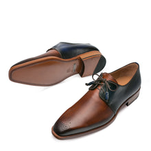 Load image into Gallery viewer, Mezlan Montes Shoes in Cognac/blue
