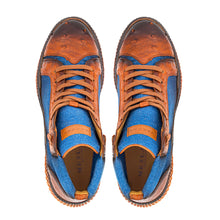 Load image into Gallery viewer, Ostrich/Denim Hi-Top Sneaker
