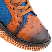 Load image into Gallery viewer, Ostrich/Denim Hi-Top Sneaker
