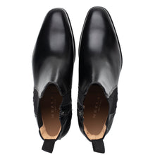 Load image into Gallery viewer, Black Men&#39;s Patina Chelsea Boot - Handmade in Spain - Mezlan Boots
