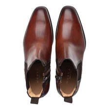 Load image into Gallery viewer, Cognac Rust Men&#39;s Patina Chelsea Boot - Handmade in Spain - Mezlan Boots
