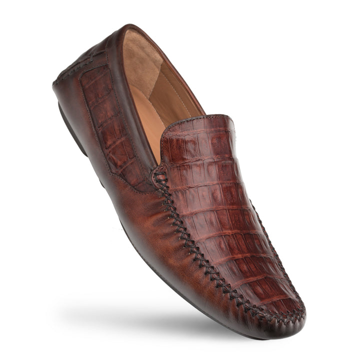 Crocodile/Leather Driving Moccasin