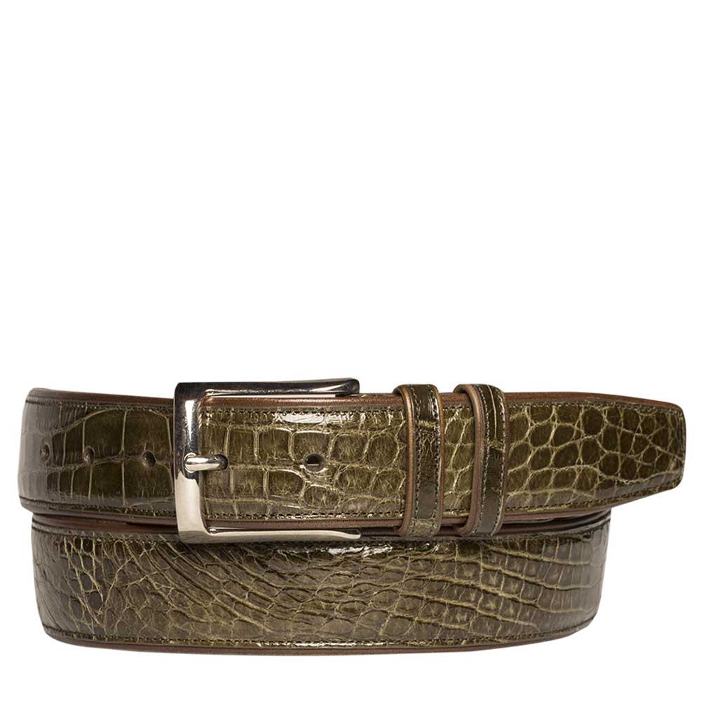 Olive Men's Genuine Alligator Skin Belt - Mezlan Belts