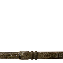 Load image into Gallery viewer, Olive Men&#39;s Genuine Alligator Skin Belt - Mezlan Belts
