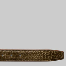 Load image into Gallery viewer, Olive Men&#39;s Genuine Alligator Skin Belt - Mezlan Belts
